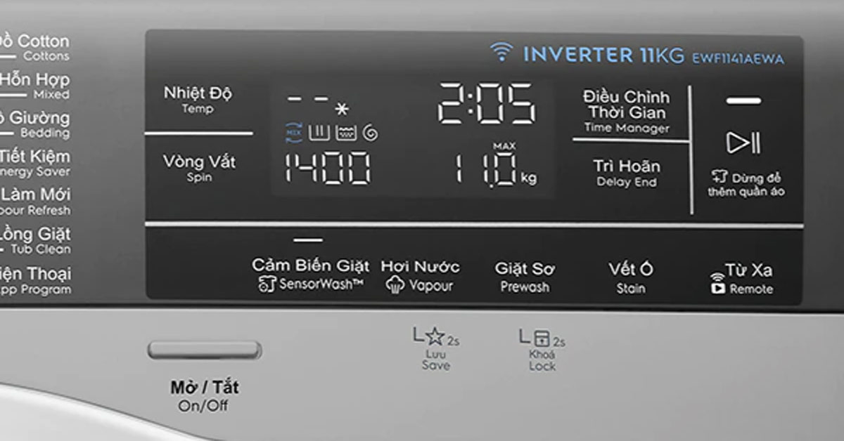 Chức năng hẹn giờ giặt Time manager